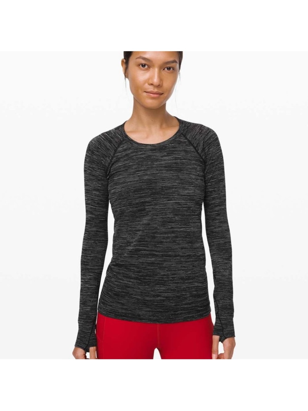 Lululemon Swiftly Speed Long Sleeve- Black / White / Black